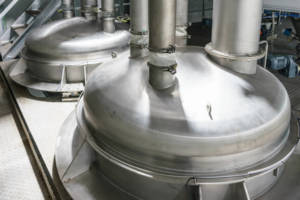 Pharmaceutical Factory Equipment Mixing Tank On Production Line In Pharmacy Industry Manufacture Factory